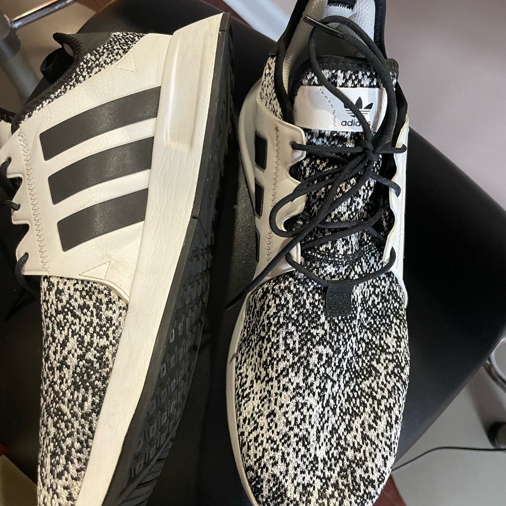 Adidas Black and White Zebra Pattern Sneakers